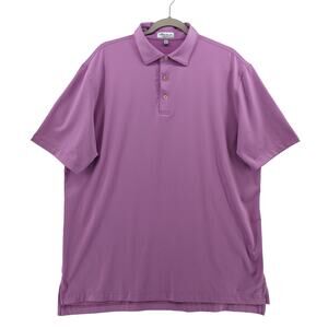 Peter Millar Summer Comfort‎ Polo Shirt Large Pink Golf Activewear Solid Staple